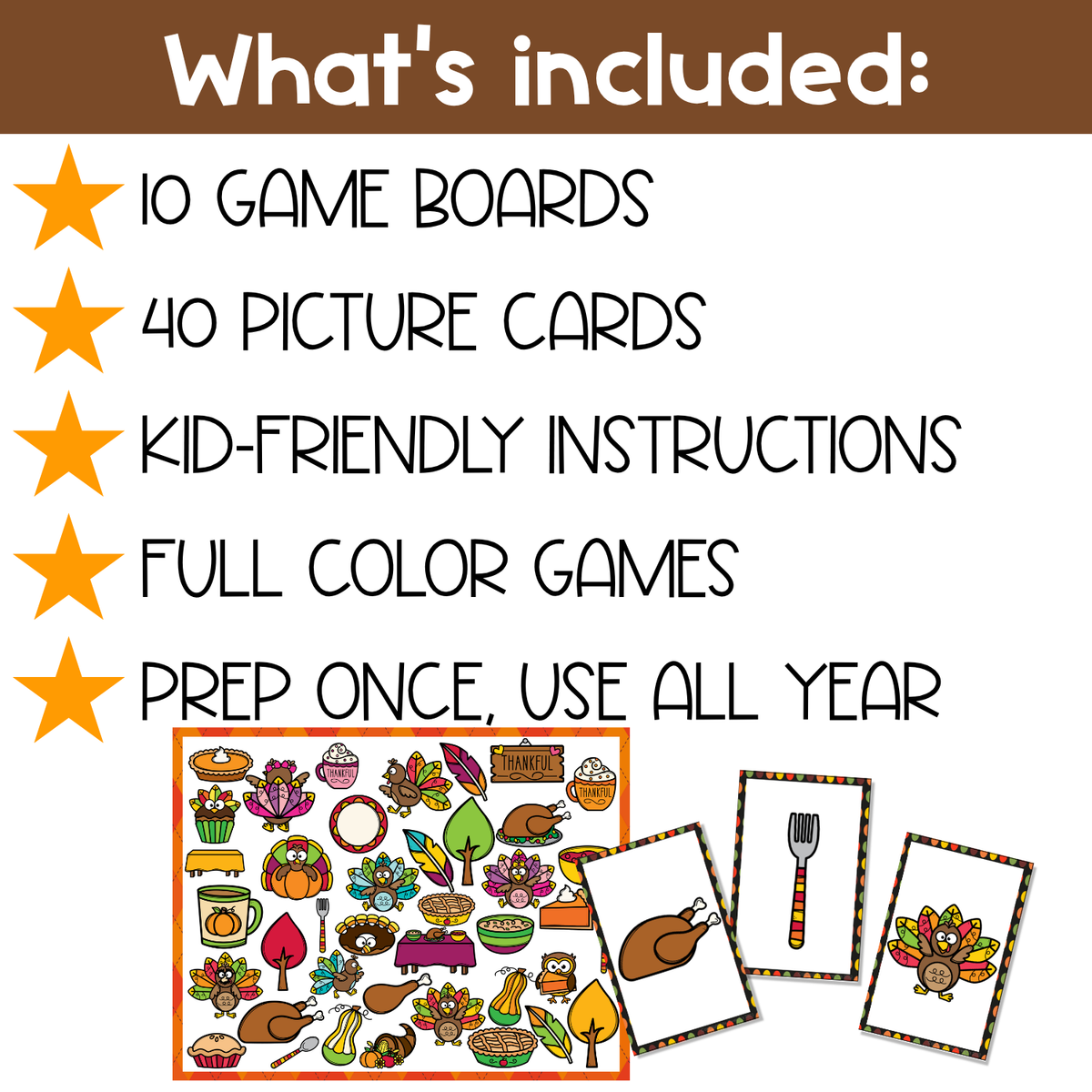 Thanksgiving Theme I Spy 'Flip' Board Game
