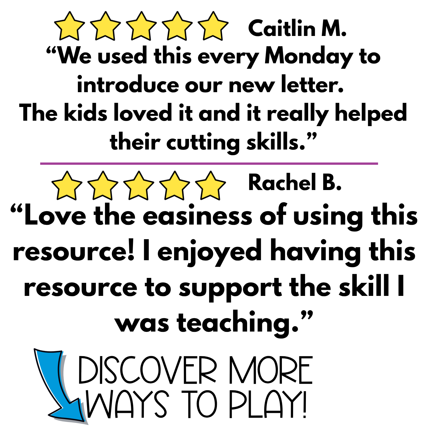 Teacher reviews for preschool and kindergarten lowercase alphabet crafts highlighting easy weekly letter introduction, hands-on literacy activities, cutting practice, and fine motor skill development.