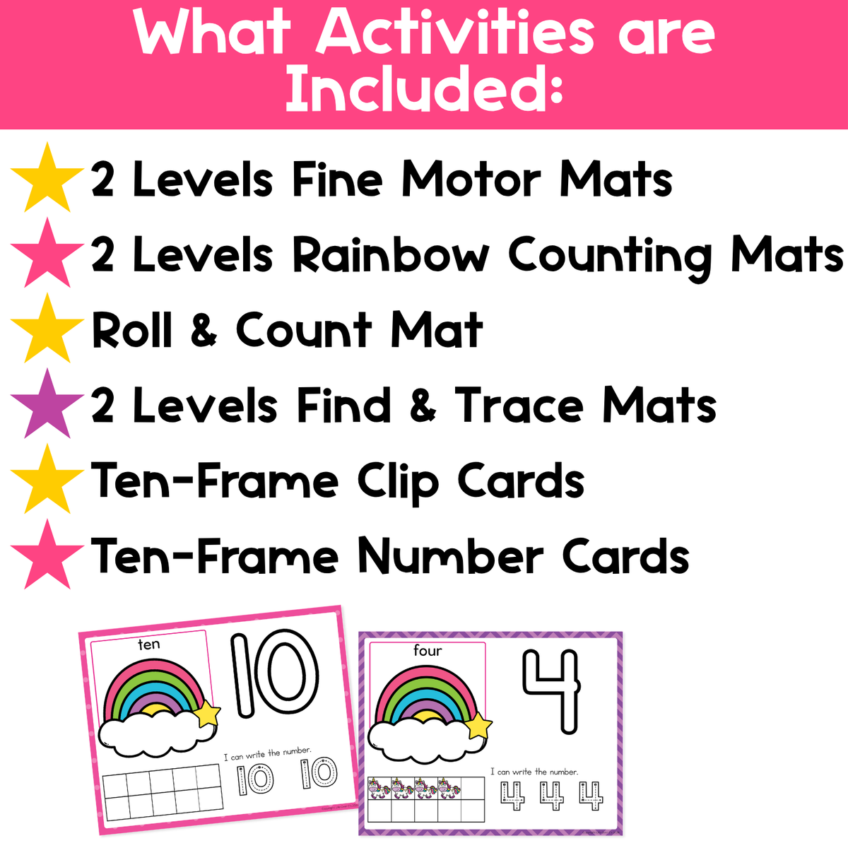 Unicorn Theme Numbers 1-20 Counting Activities | Counting to 20 | Math Centers
