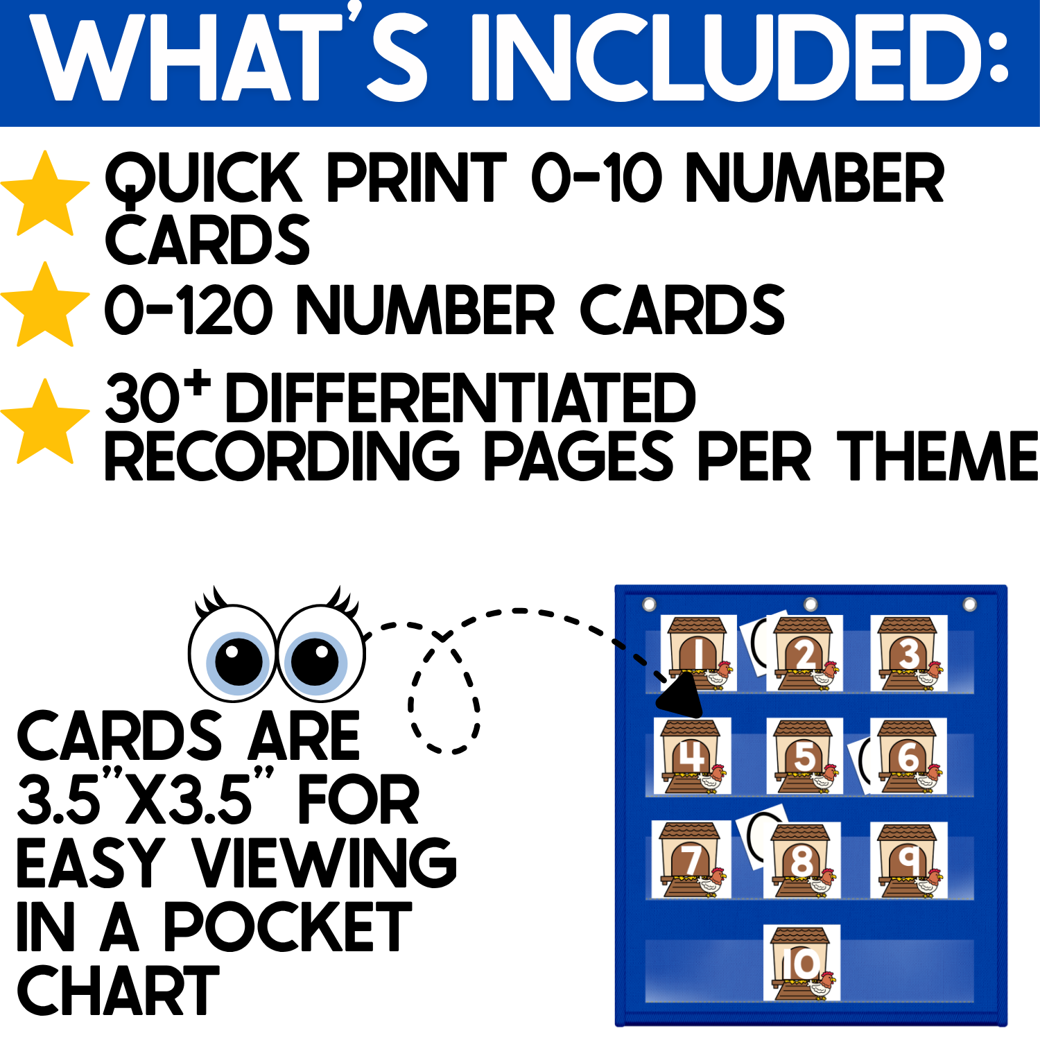 Numbers Pocket Chart Game | Counting 0-120 | Number Hide and Seek | Farm Chicken