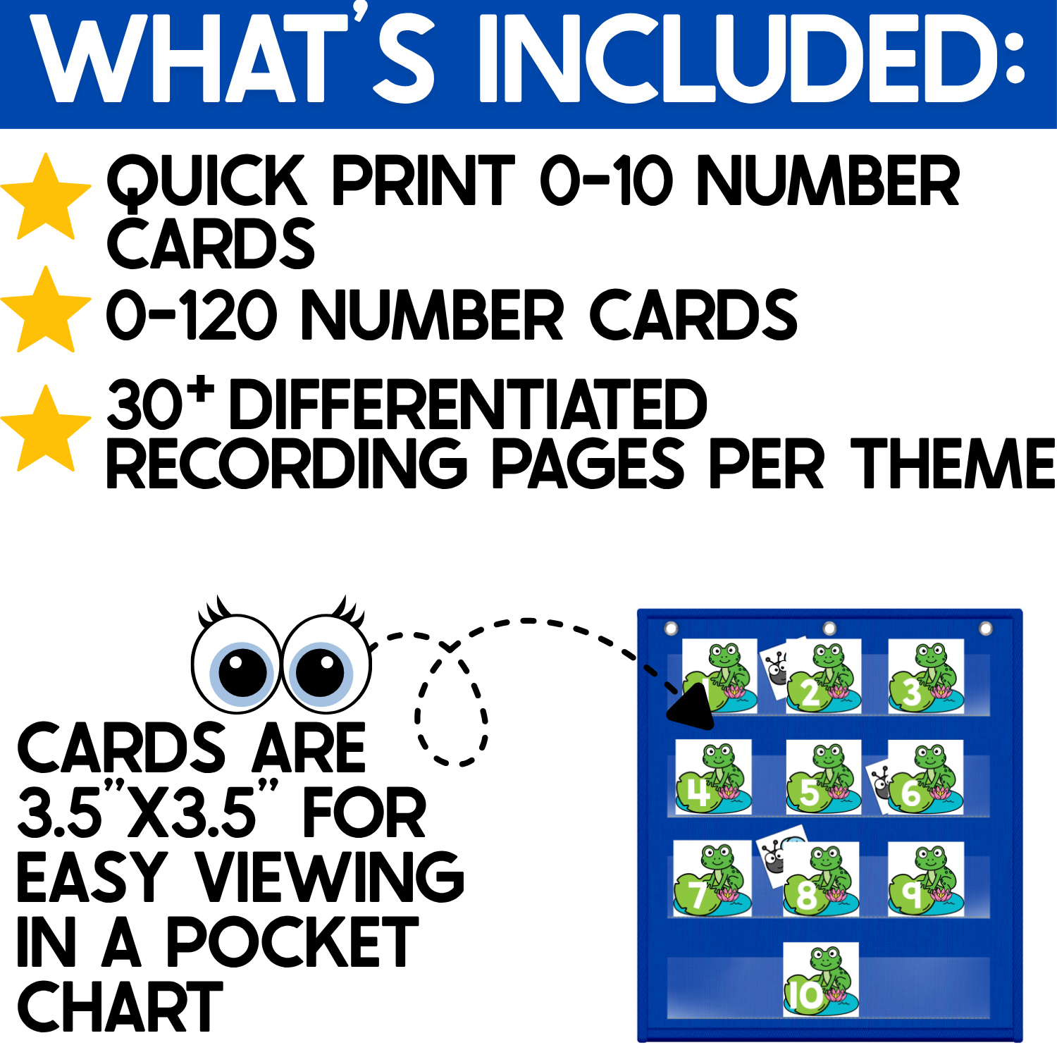 Numbers Pocket Chart Game | Counting 0-120 | Number Hide and Seek | Frog Theme