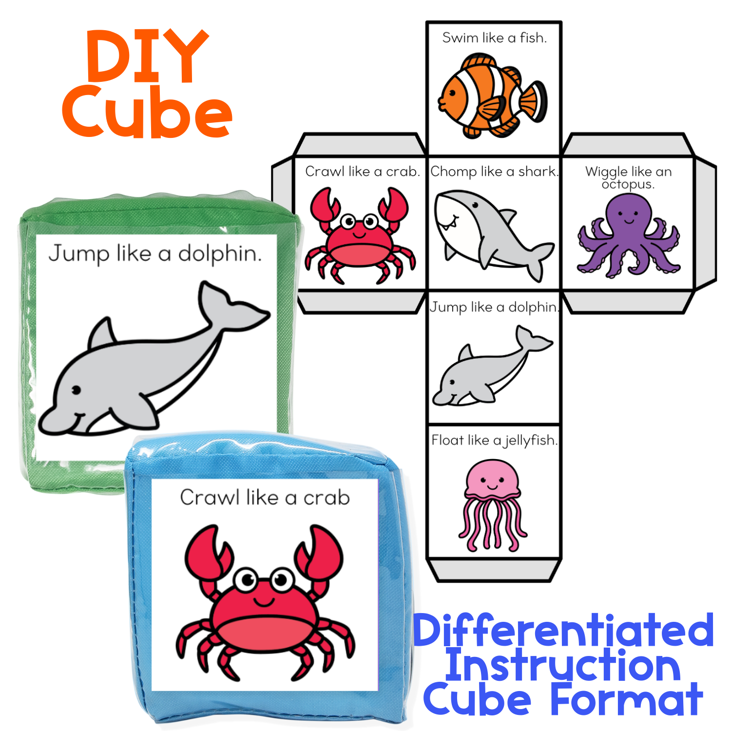 Brain Break Cube | Ocean Animal Theme