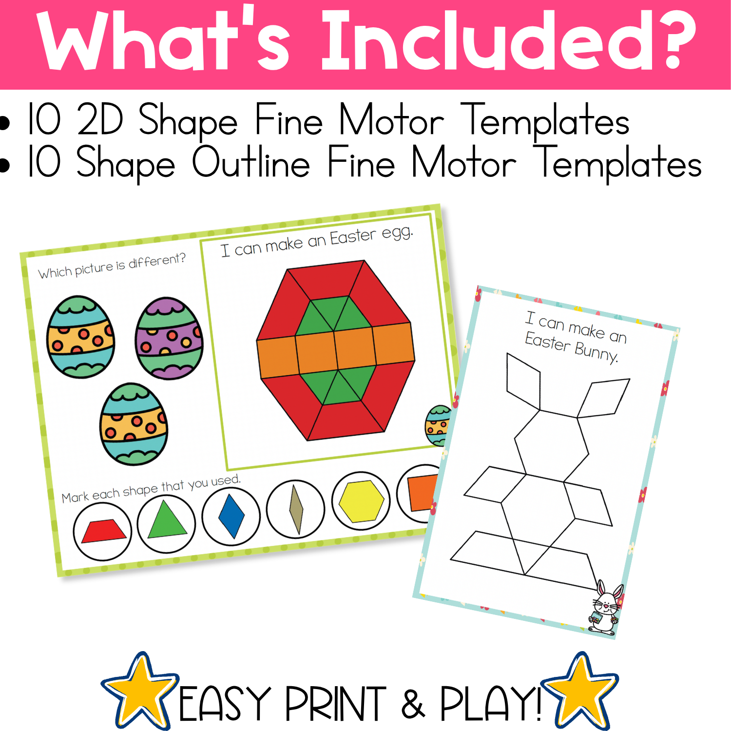 Fine Motor Mats for Easter | Pattern Blocks