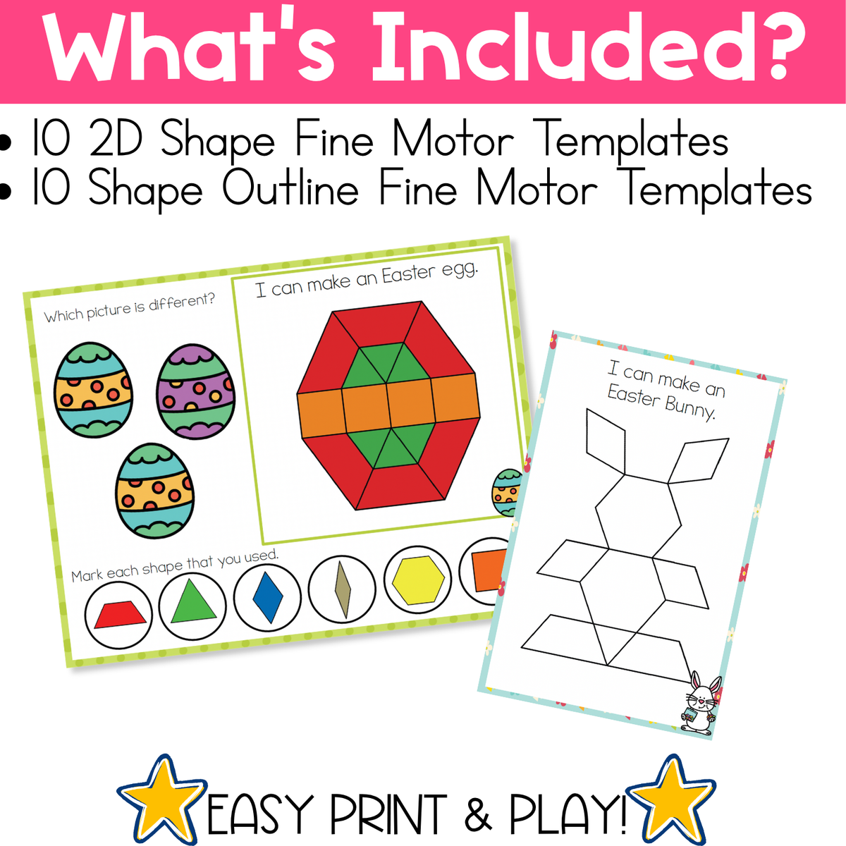 Fine Motor Mats for Easter | Pattern Blocks