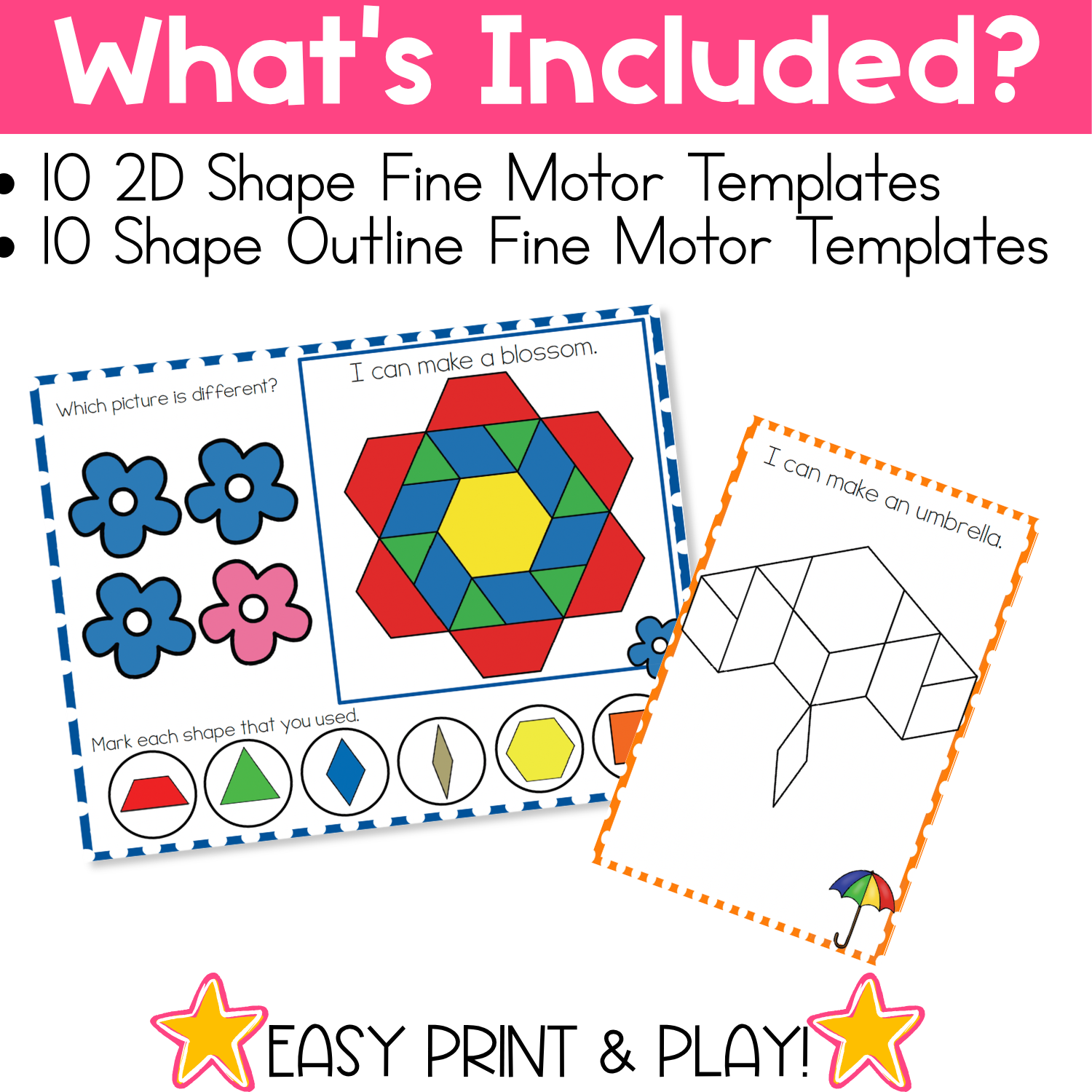 Fine Motor Mats for Spring | Pattern Blocks