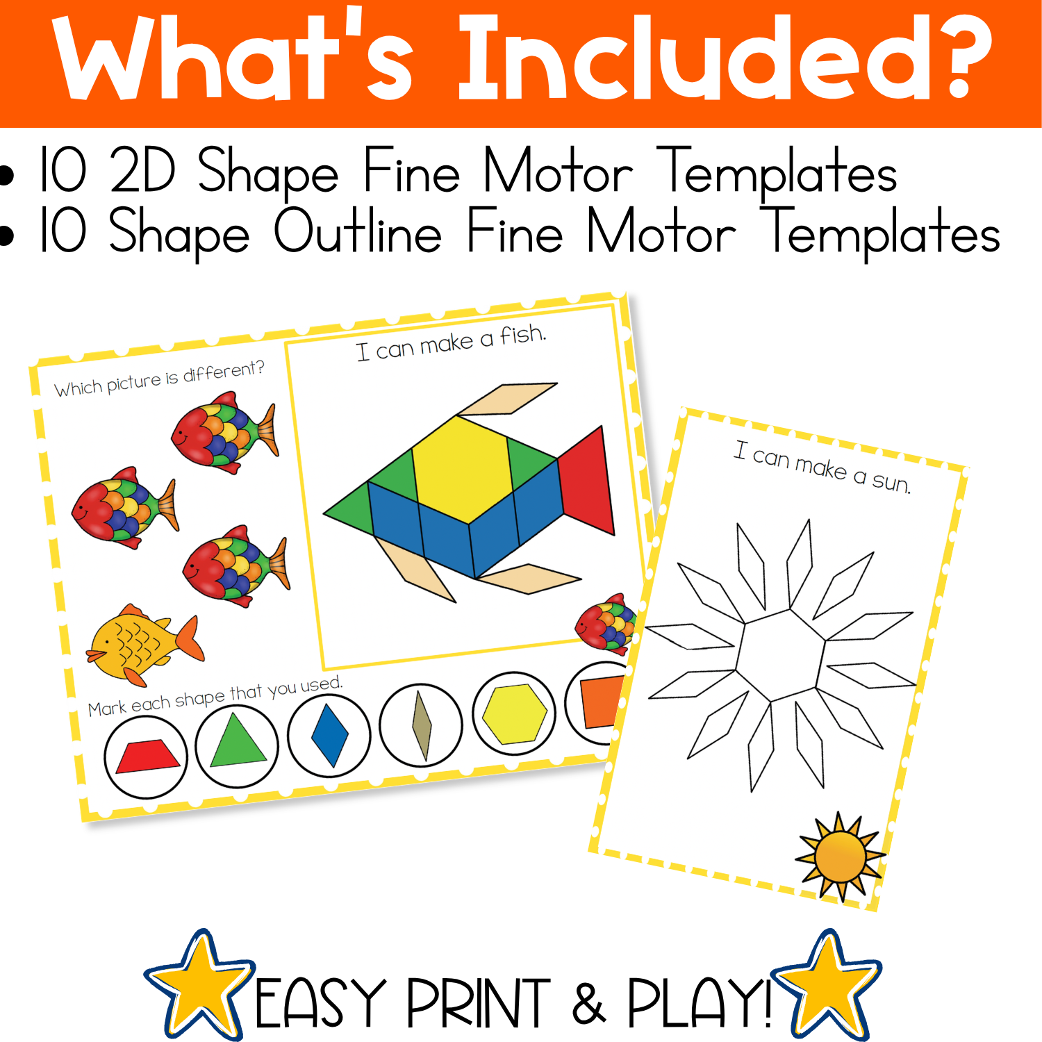 Fine Motor Mats for Summer | Pattern Blocks
