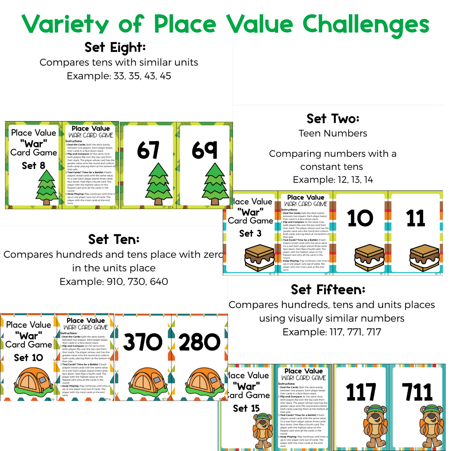Place Value Card Games: War! | Place Value to 999 | Hundreds, Tens, Units Place
