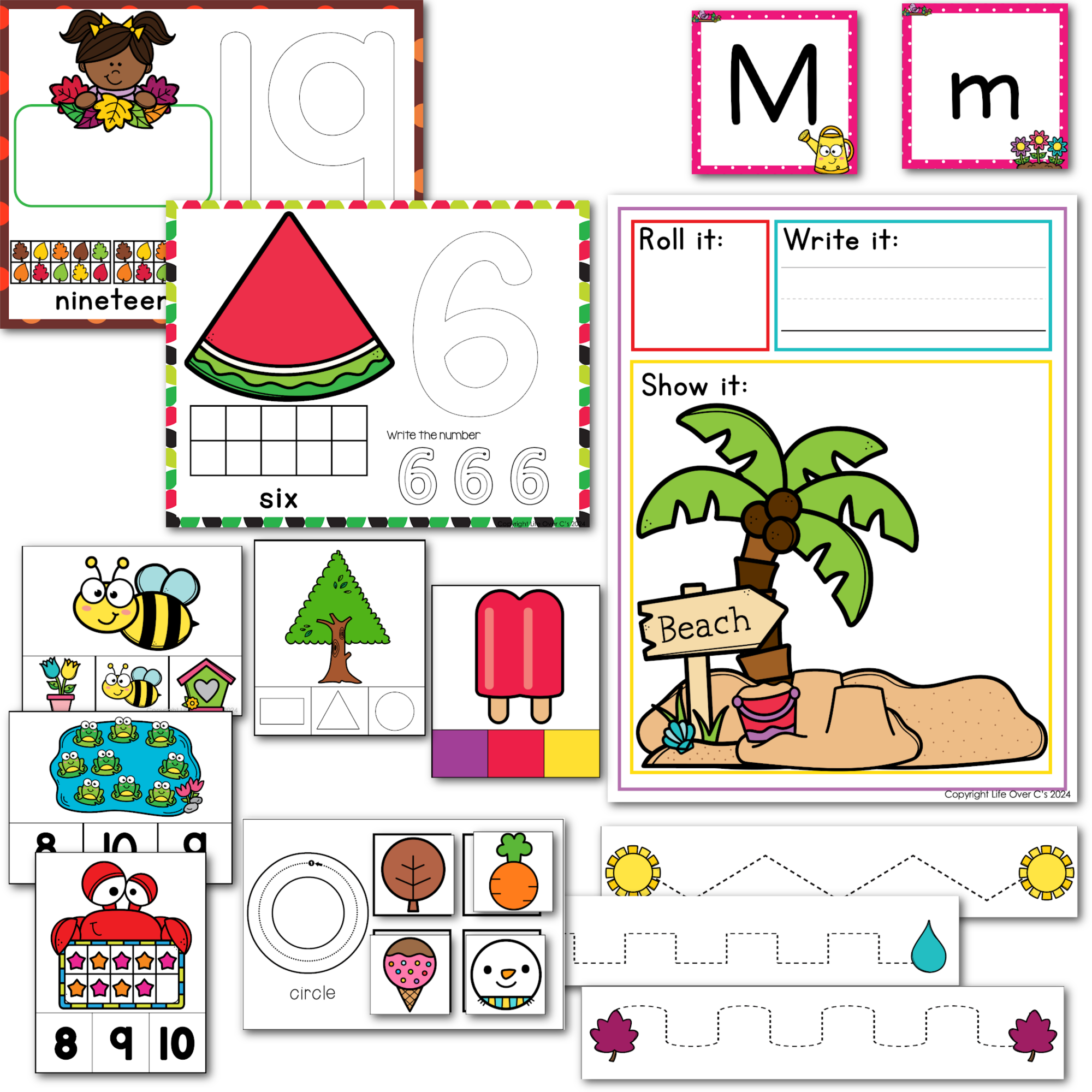 Preschool/Pre-K Math and Literacy: Four Seasons Theme