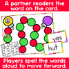 CVC Word Families Board Game Christmas Themed
