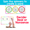 CVC Real and Nonsense Words Spin & Win