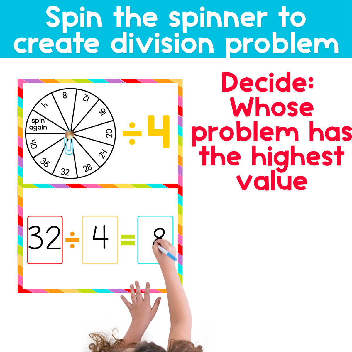 Division Facts Fluency Spin & Win Game