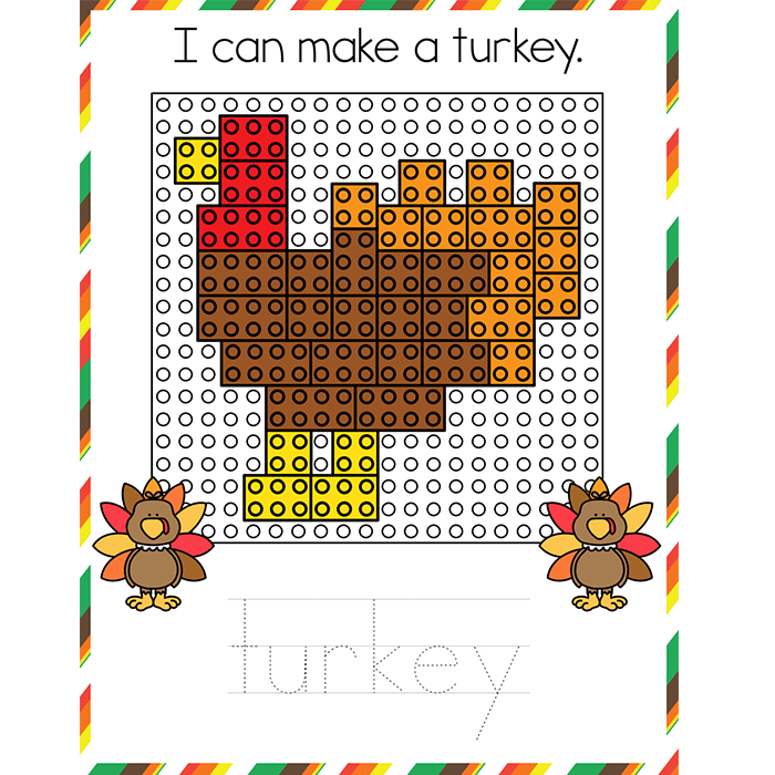 Fine Motor Mats for Thanksgiving | Building Bricks