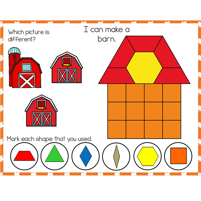 Fine Motor Mats for Thanksgiving | Pattern Blocks