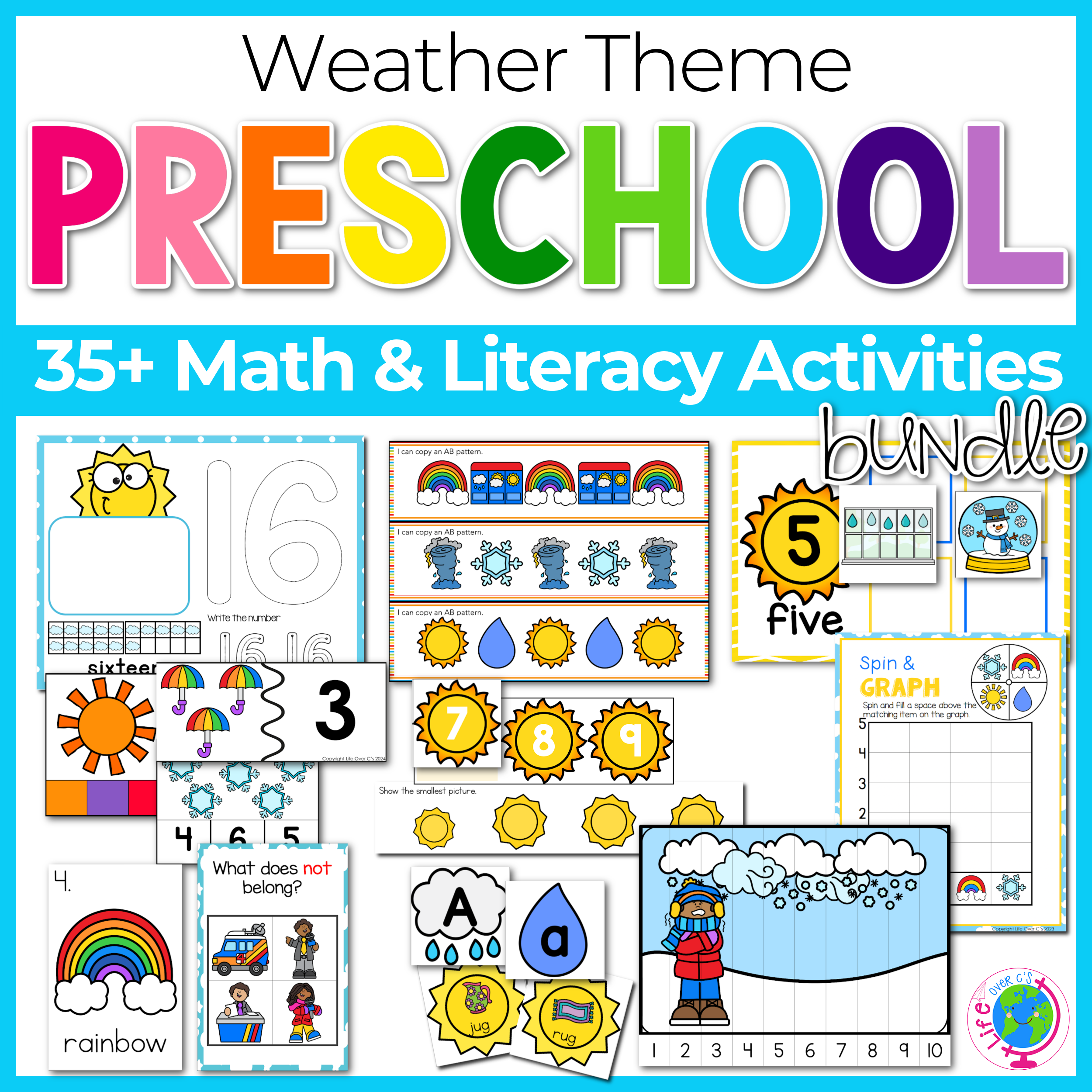 Weather Activities For Preschoolers Math Tracing Practice Trace The