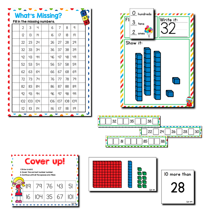 Numbers 1-120 Place Value | 1st Grade Math Centers