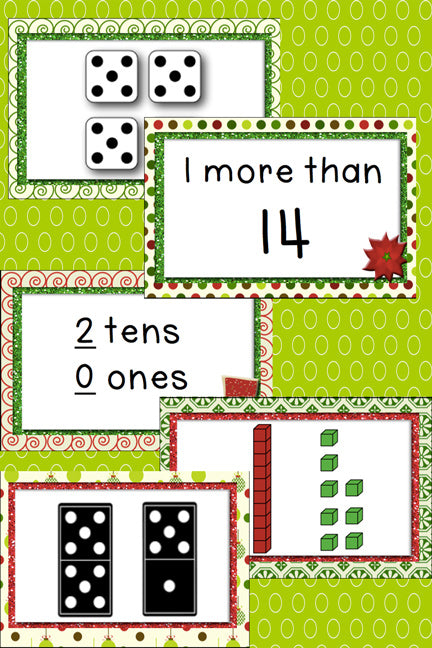 These 10 Card games for numbers 0-20 are such a fun way to review numbers!! I can think of so many ways (beyond the 10 games included) to use these cards!! Love the Christmas theme!
