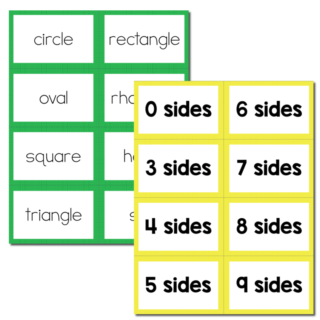 2D Shape "Slap-It!" Card Game Math Center
