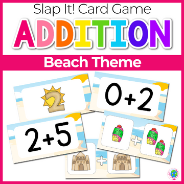 Addition Fact Family Slap-It Card Game Beach Theme