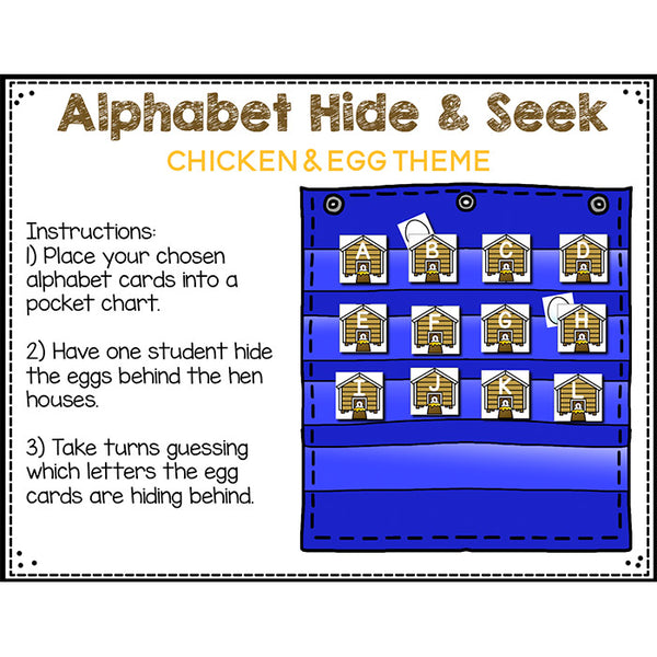 Alphabet Hide & Seek Pocket Chart Cards | Farm Theme