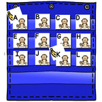Alphabet Hide & Seek Pocket Chart Cards | Monkey & Banana Theme