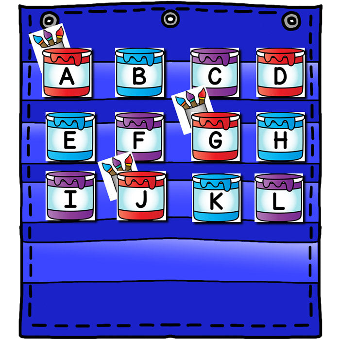 Alphabet Hide & Seek Pocket Chart Cards | Painting Theme