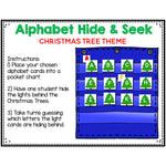 Alphabet Hide & Seek Pocket Chart Cards | Christmas Tree Theme