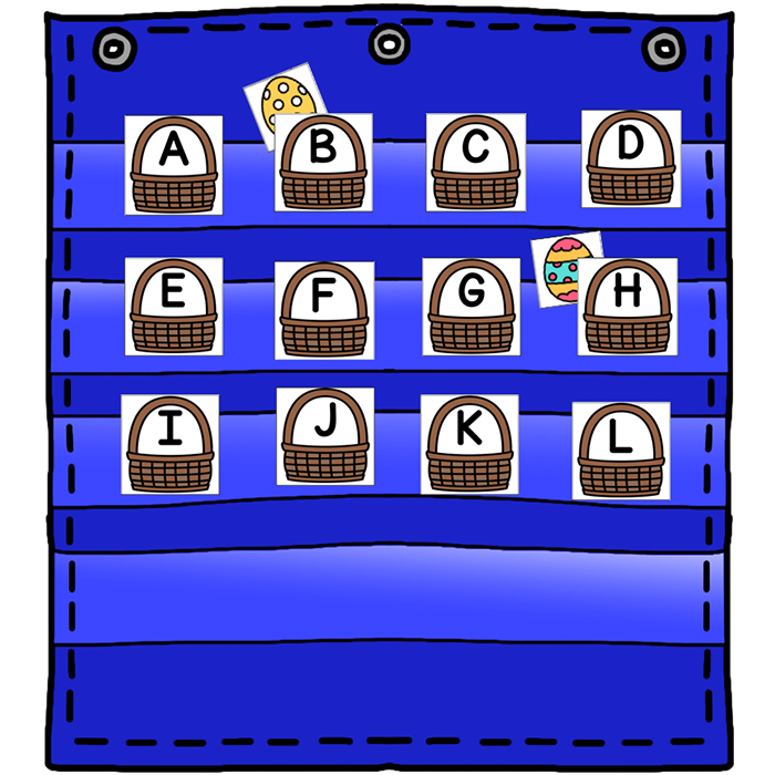 Alphabet Hide & Seek Pocket Chart Cards | Easter Theme