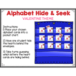 Alphabet Hide & Seek Pocket Chart Cards | Valentine Theme