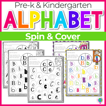 Alphabet Spin & Cover Printables and Centers