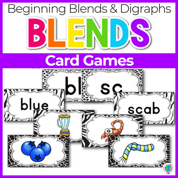 Beginning Blends Card Games (Digraphs included)