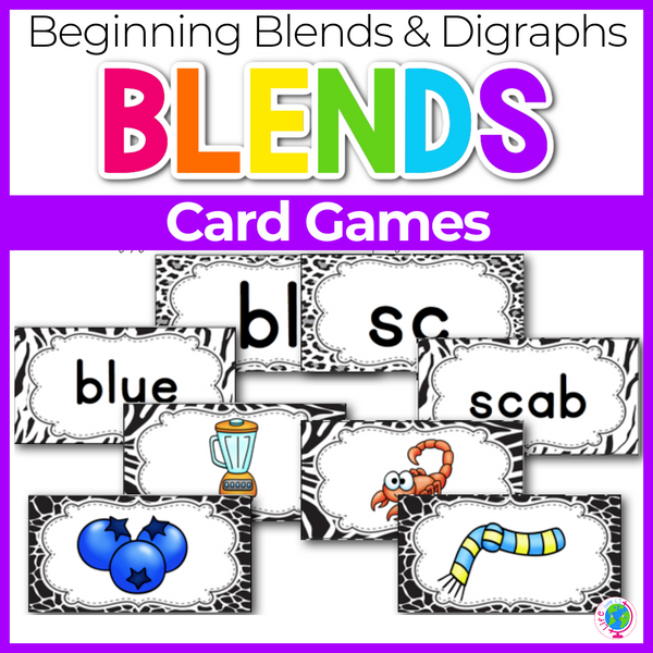 Beginning Blends Card Games (Digraphs included)