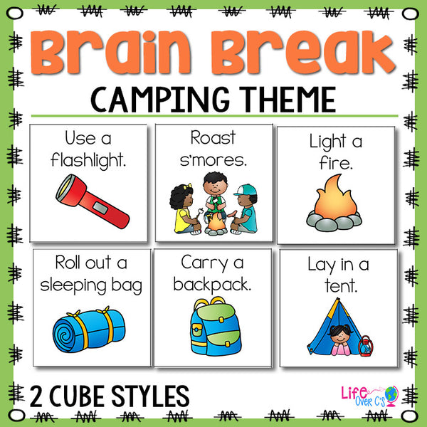Brain Break Cube | Camping Theme