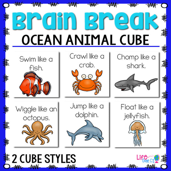 Brain Break Cube | Ocean Animal Theme
