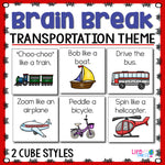 Brain Break Cube | Transportation Theme