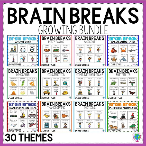 Gross Motor Brain Break Bundle: 30 Themes