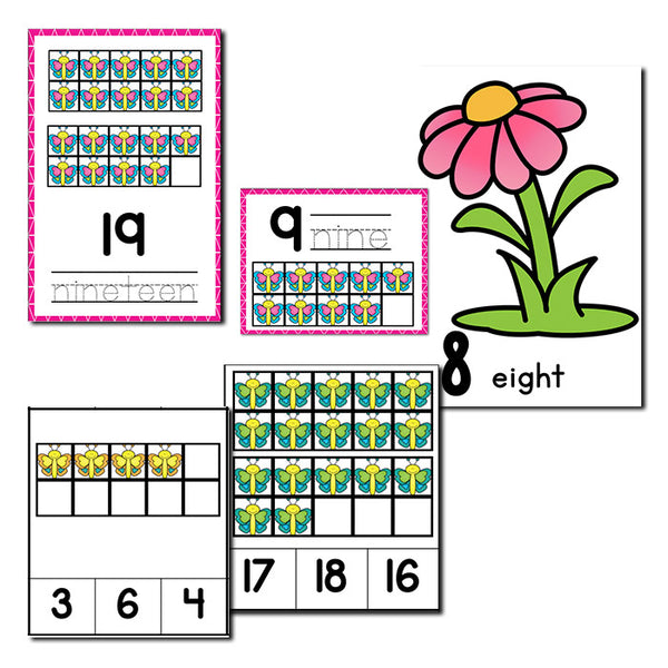 Butterfly Theme Numbers 1-20 Counting Activities | Counting to 20 | Math Centers