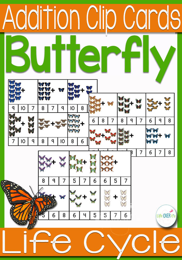 Butterfly Addition Clip Cards