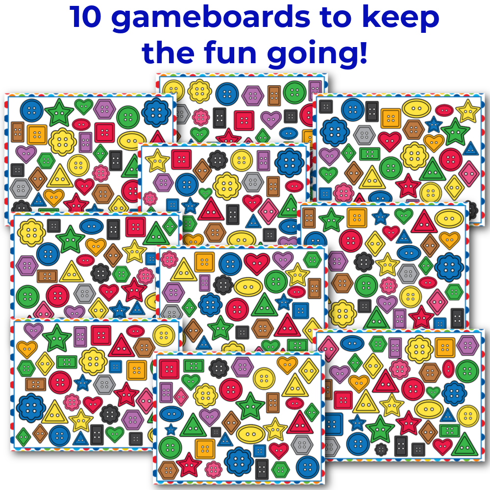 Shape Button Theme I Spy 'Flip' Board Game