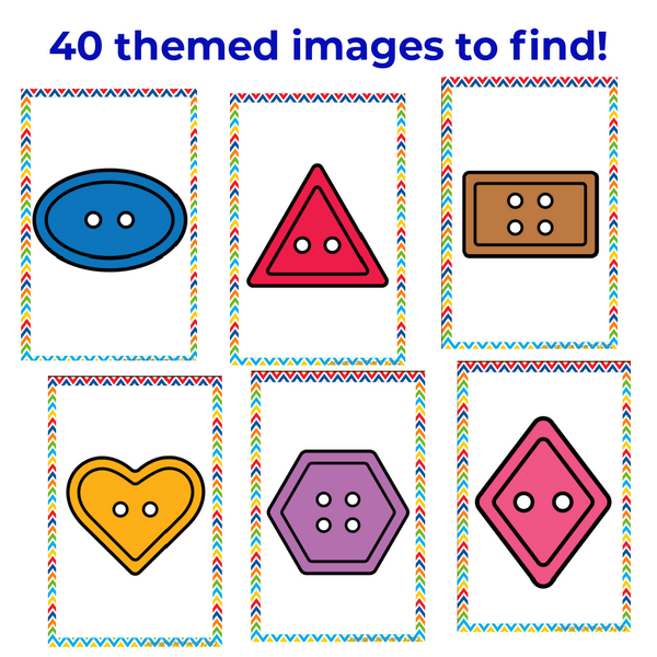 Shape Button Theme I Spy 'Flip' Board Game