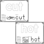 Basic outline CVC Word family mats for kindergarten