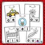 CVC Clip Cards for your kindergarteners! Practice CVC words with 3 differentiated levels of clip cards. Black & White version included for easy printing. #literacycenter #kindergarten #cvcwords