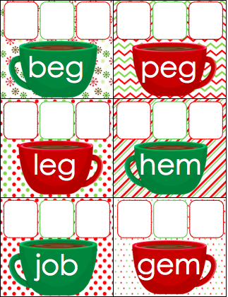 Marshmallow CVC Word Family Mats