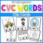 CVC Word Family Clip Cards | Literacy Centers for Kindergarten
