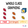 Fall themed graphing activities for color recognition. Great for preschool math centers.