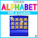Alphabet Hide & Seek Pocket Chart Cards | Milk & Cookies Theme