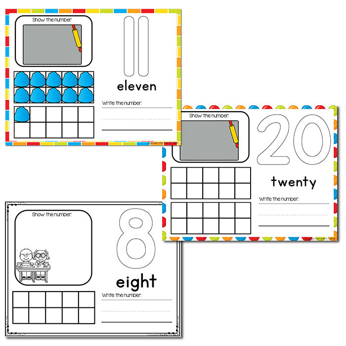 Play Dough Numbers 1-20 Counting Activities | Counting to 20 | Math Centers