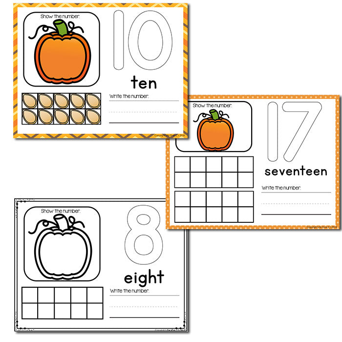 Pumpkin Theme Numbers 1-20 Counting Activities | Counting to 20 | Math Centers