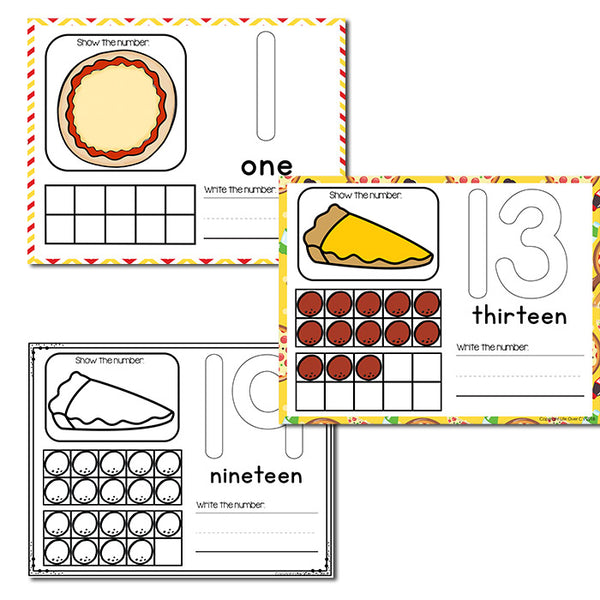 Pizza Theme Numbers 1-20 Counting Activities | Counting to 20 | Math Centers