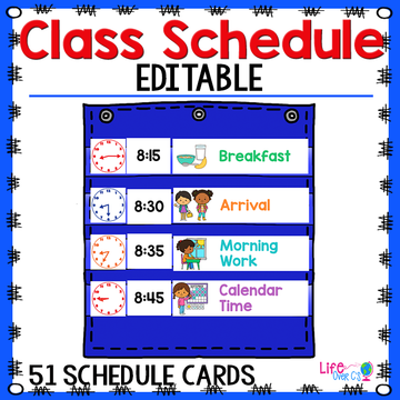 Editable Schedule Cards with Time Cards for Daily Schedules