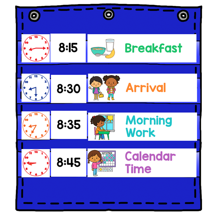 Editable Schedule Cards with Time Cards for Daily Schedules